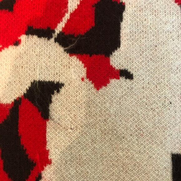 Anthropologie Lizzie Mock Neck Sweater Red Floral - Picture 10 of 10